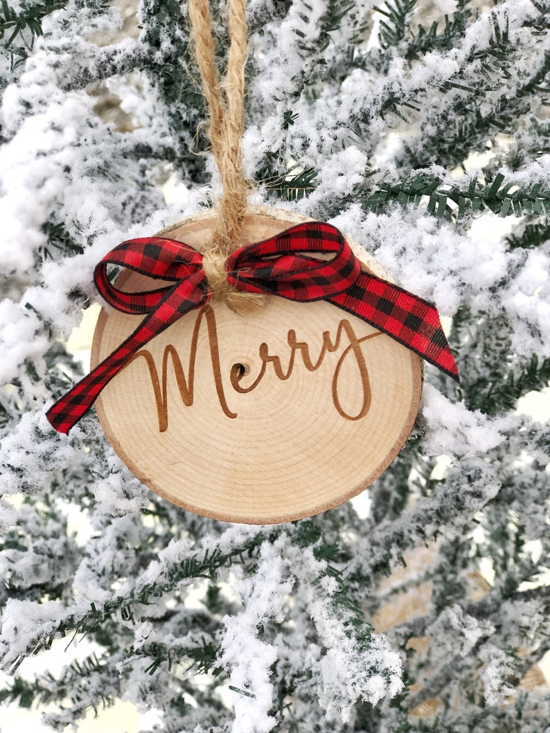 Rustic Wood Ornaments Rustic Christmas Wood Chip Ornaments Etsy