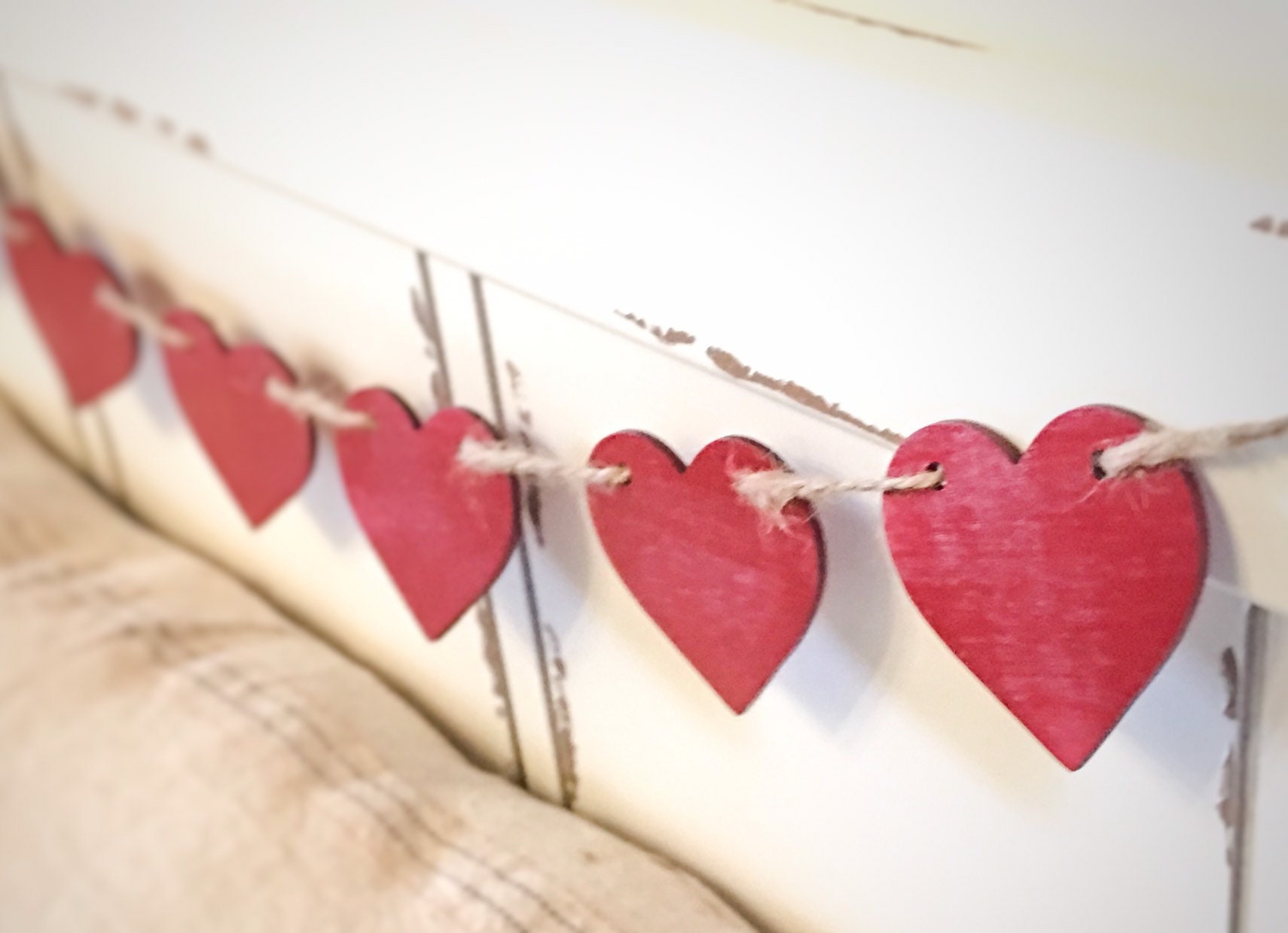 Heart Banner Valentines Day Banner Rustic Valentines | Etsy