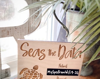 WiFi Sign | Seas the Data | WiFi Guest Sign | WiFi Password Sign | WiFi Network Sign | Coastal WiFi Sign | WiFi Sign