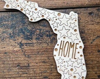 Florida Home Magnet | State HOME Magnet | Engraved State Magnet | Wooden Florida Magnet | Florida Magnet