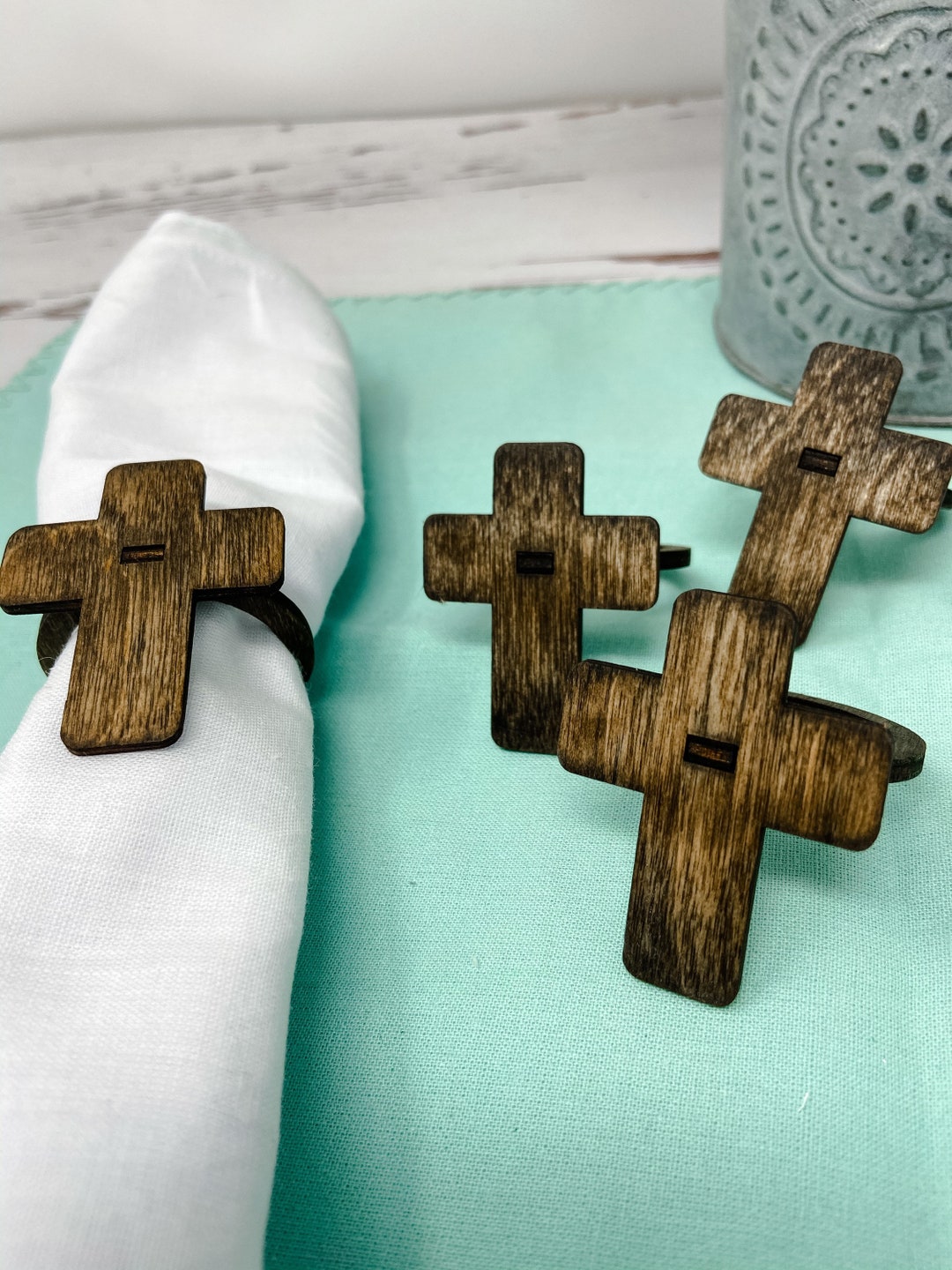 Cross Napkin Rings Easter Napkin Rings Baptism Napkin Etsy