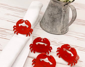 Crab Napkin Rings | Coastal Napkin Rings | Nautical Napkin Ring | Beach Wedding | Summer Napkin Ring | Beach Napkins Ring