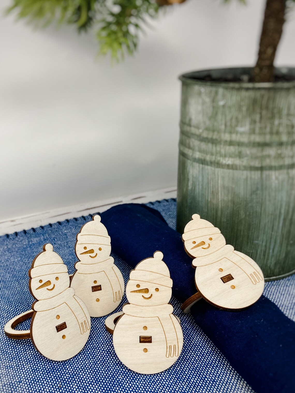 Snowman Napkin Ring Winter Napkin Rings Snowman Etsy