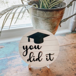 Shiplap Graduation Cap / You Did It Sign | Graduation Shelf Decor | 2023 | Graduation Decor | Photo Prop | Graduation Tiered Tray | Party