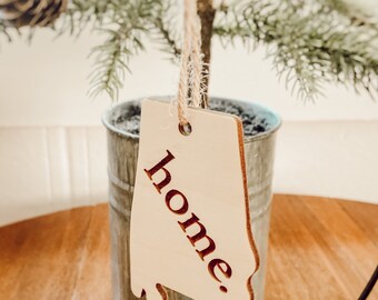 Alabama State Home Ornament | Home Ornament | Engraved Wooden State Ornament | Engraved Home Ornament | Alabama Home Ornament