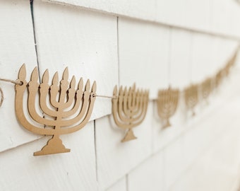 Hanukkah Banner | Menorah  Banner | Menorah | Rustic Hanukkah | Farmhouse Decor | Photo Prop | Hanukkah Decor | Hanukkah
