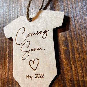 Coming Soon Baby Announcement | Baby Announcement | Baby Announcement Ornament | Engraved Baby Announcement Ornament | Baby Ornament