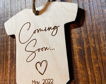 Coming Soon Baby Announcement | Baby Announcement | Baby Announcement Ornament | Engraved Baby Announcement Ornament | Baby Ornament