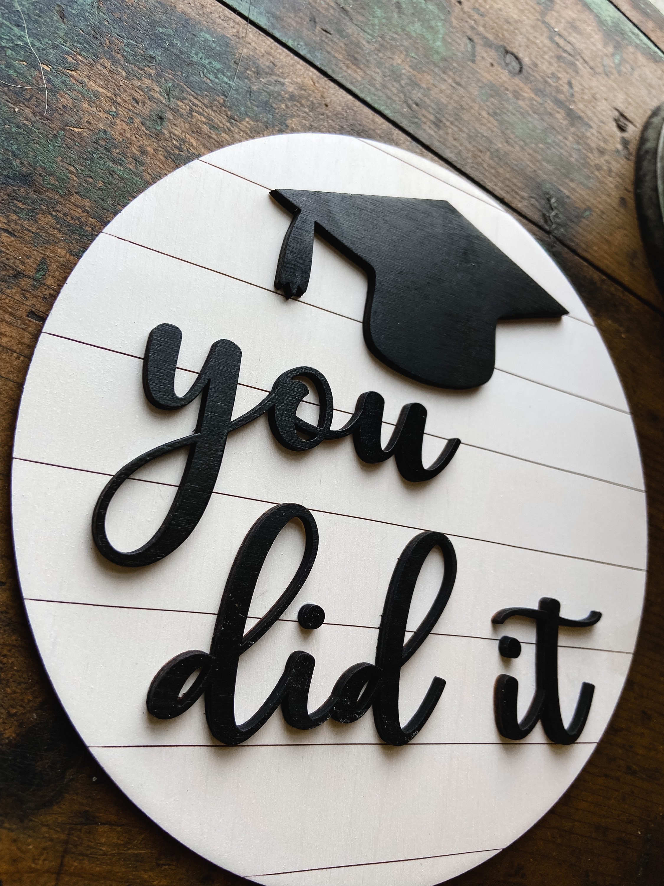 Shiplap Graduation Cap Sign: Farmhouse Tiered Tray Decor - Etsy