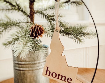 Idaho State Home Ornament | Home Ornament | Engraved Wooden State Ornament | Engraved Home Ornament | Idaho Home Ornament