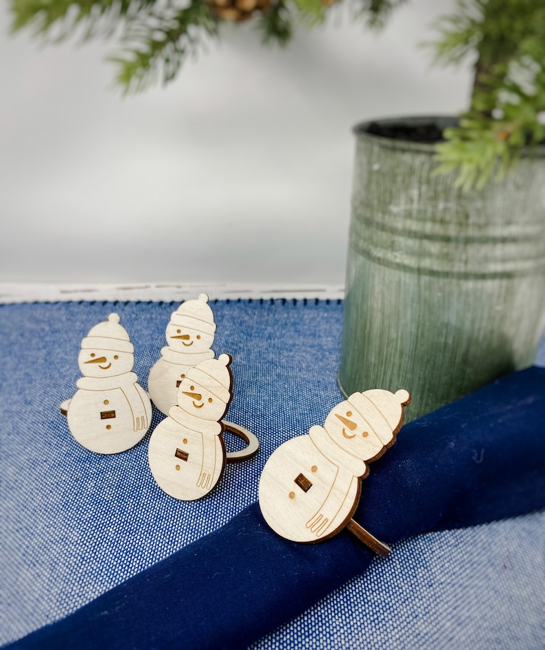Snowman Napkin Ring Winter Napkin Rings Snowman Etsy