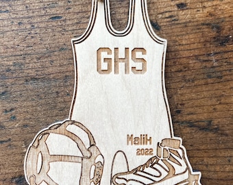 Wrestling Jersey Ornament  | Engraved Wrestling Singlet  Ornament  | Wooden Sports Ornament | Singlet Ornament | Engraved Sports Ornament
