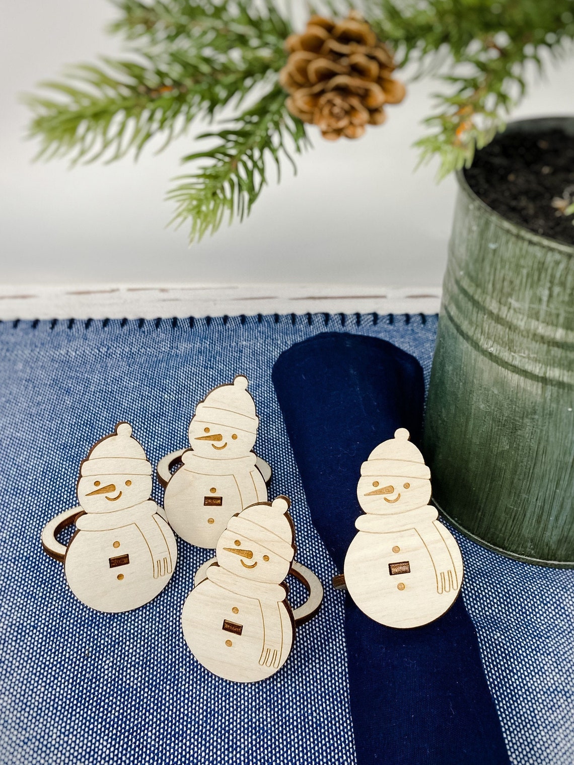 Snowman Napkin Ring Winter Napkin Rings Snowman Etsy