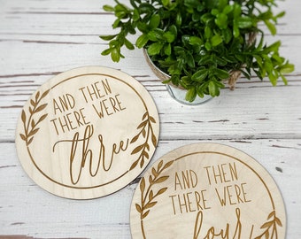 Engraved Baltic Birch Pregnancy Announcement Photo Prop