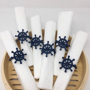 Anelli per tovaglioli a ruota dei capitani / Anelli per tovaglioli costieri / Anello per tovaglioli nautici / Matrimonio in spiaggia / Baby Shower nautico / Decorazione costiera