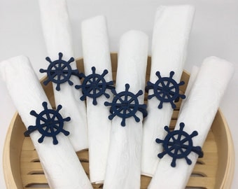 Captains Wheel Napkin Rings|Coastal Napkin Rings|Nautical Napkin Ring|Beach Wedding|Nautical Baby Shower|Coastal Decor