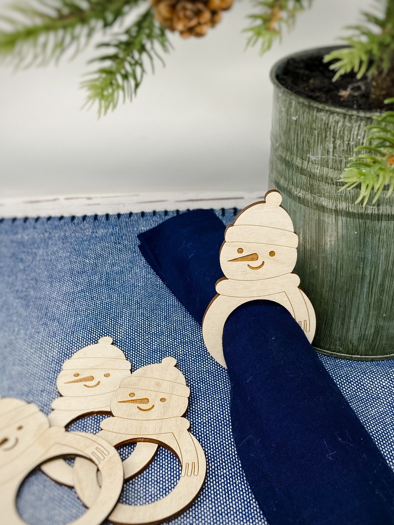 Snowman Napkin Ring Winter Napkin Rings Snowman Etsy