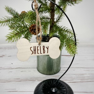 Engraved Dog Bone Ornament | Dog Ornament | Engraved Wooden Pet Ornament | Personalized Pet Ornament | Dog Bone Ornament