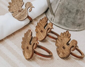 Turkey Napkin Rings | Farmhouse Napkin Rings | Farmhouse Thanksgiving | Thanksgiving Table Decor | Turkey Place Setting | Free Shipping