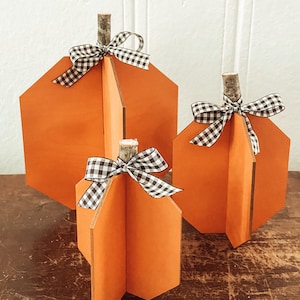 Wooden Pumpkins | Farmhouse Fall Decor | Fall Decor | Pumpkin Trio