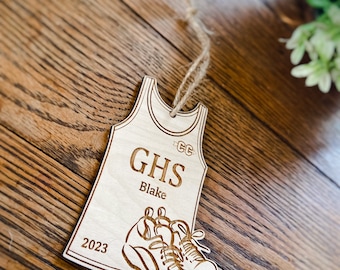 Cross Country Jersey Ornament | Engraved Cross Country Ornament | Wooden Sports Ornament | Cross Country Ornament | Engraved Sports Ornament