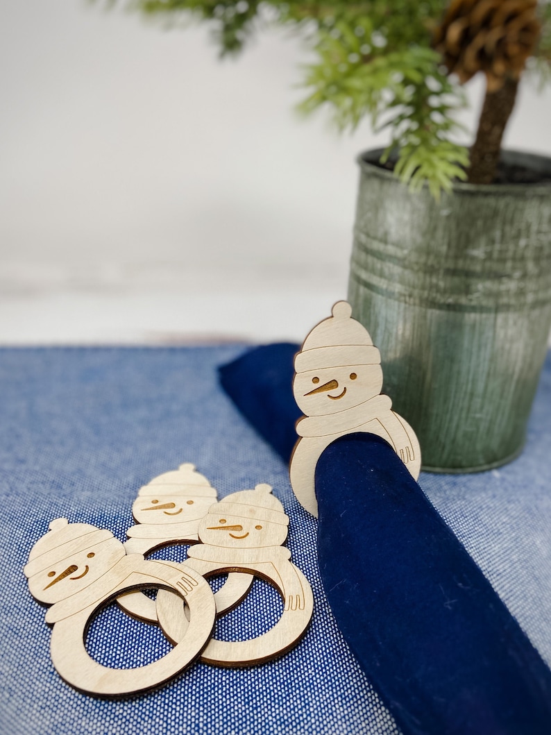 Snowman Napkin Ring Winter Napkin Rings Snowman Etsy