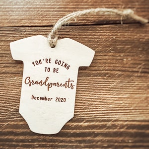 Grandparent Announcement Baby Announcement Baby Announcement Ornament Engraved Grandparent Ornament Grandparent Ornament image 1