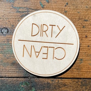 Clean Dirty Magnet | Engraved Clean Dirty Magnet | Wooden Clean Dirty Magnet | Dishwasher Magnet | Dishwasher Clean Dirty Magnet | Farmhouse