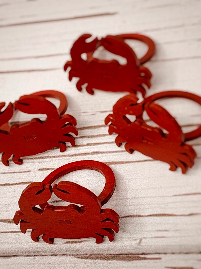 Crab Napkin Rings Coastal Napkin Rings Nautical Napkin Etsy
