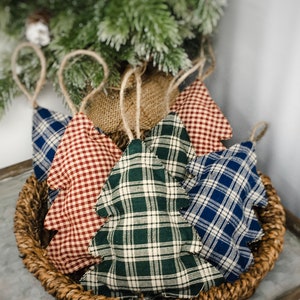 Fabric Christmas Trees | Farmhouse Decor | Rustic Christmas Trees | Fabric & Twine Trees | Primitive Fabric Christmas Trees | Bowl Filler