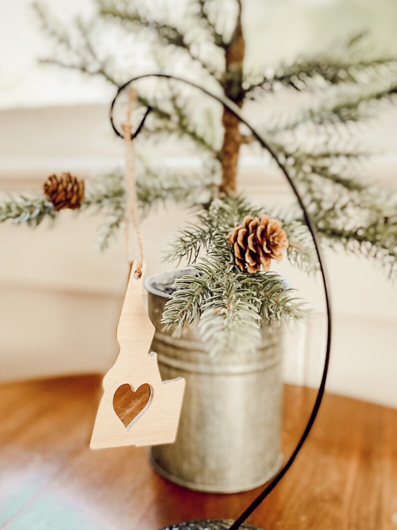 Idaho State Heart Ornament State Ornament Wooden State Ornament State Heart Ornament Idaho Home Ornament image 4