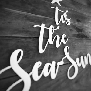 Tis the Sea-Sun wall sign | Coastal Holiday Sign | Coastal Sign | Coastal Holiday | Coastal Decor