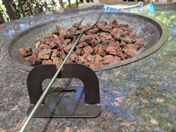 Fire Pit Skewer Stand With Bottle Opener Etsy