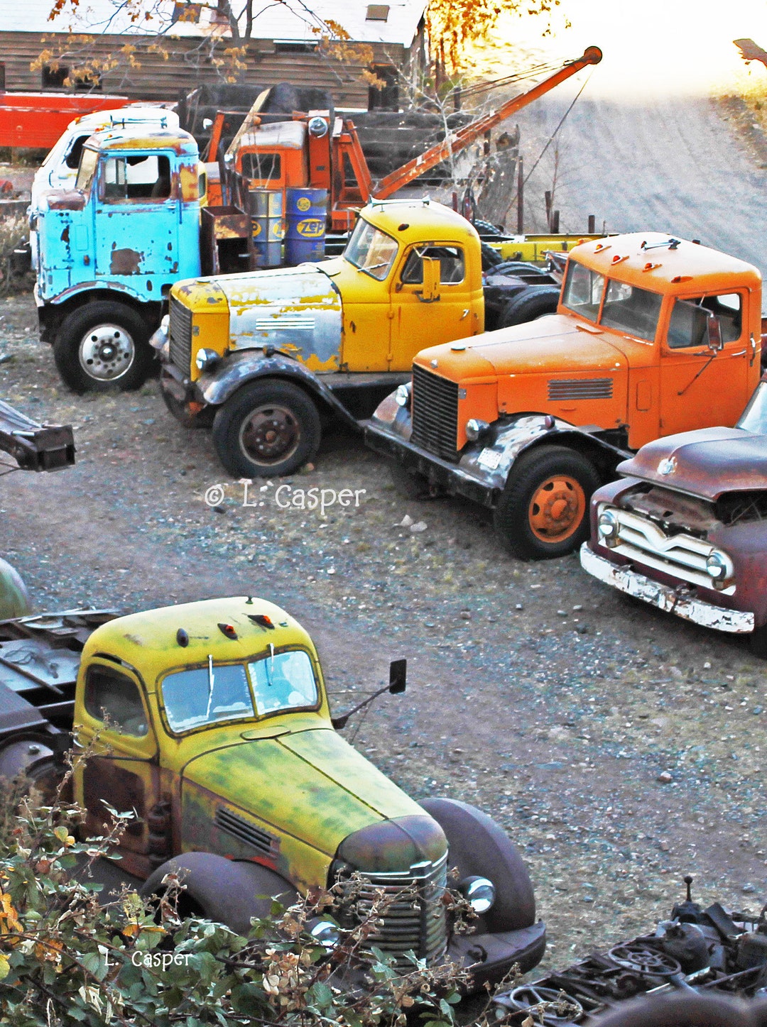 No. 324 truck Boneyard PRINT Old Trucks Carsfine Etsy