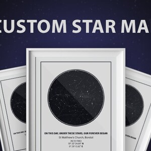 Impresión de mapa de estrellas personalizada, regalo de aniversario de la noche que conocimos, impresión de cielo nocturno, póster de mapa de estrellas, regalo de boda, impresión de constelación, regalo personalizado