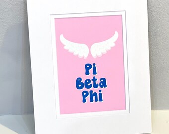 Pi Beta Phi Angel Wings Sorority Print - Decor
