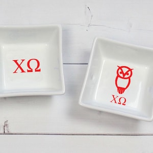 Chi Omega Sorority Ring Dish - Pin Dish - Jewelry Dish