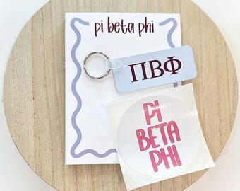 Pi Beta Phi Happy Gift Set - Notepad, keyring, sticker