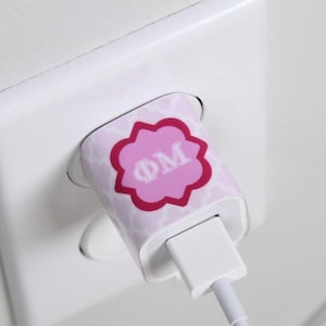 Phi Mu Sorority Charger Wrap - Greek iPhone charger