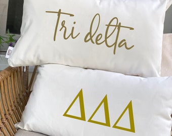 Delta Delta Delta Sorority Pillow - Tri Delta