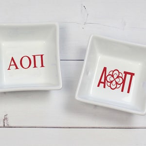 Alpha Omicron Pi Sorority Ring Dish - Pin Dish - Jewelry Dish