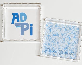 Alpha Delta Pi Acrylic Scallop Tray – Sorority Gift & Dorm Decor