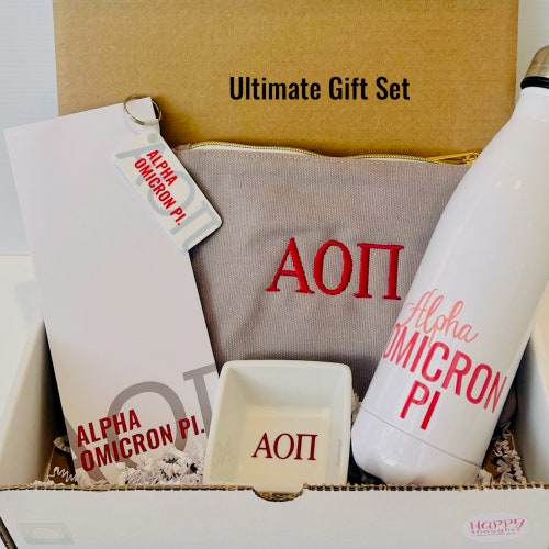 Alpha Omicron Pi Sorority Gift Set Bid Day Basket Sorority Etsy