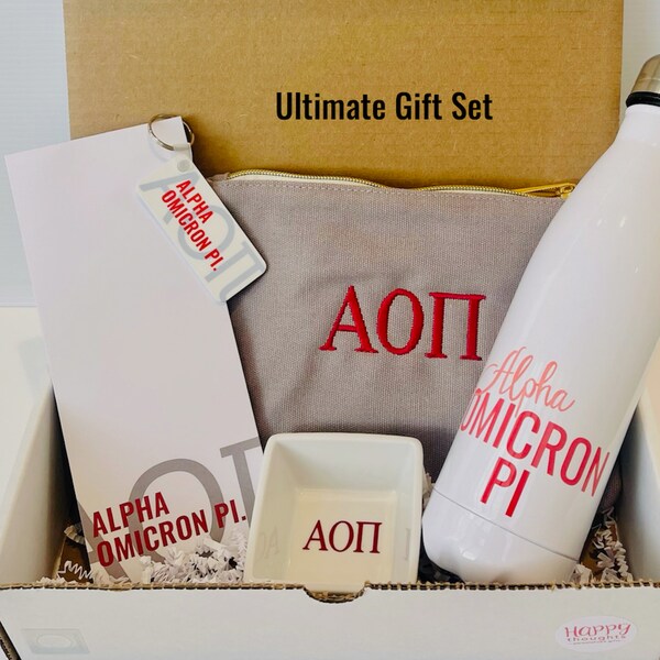 Alpha Omicron Pi Beaded Pouch