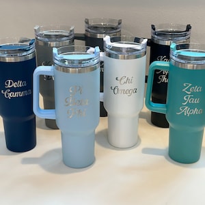 40 Ounce Tumbler - Sorority Engraved - Pi Phi - ChiO - TriDelt- Kappa - Theta - KD - DZ - DG - AChiO - ADPi - Zeta - AOPi - AlphaPhi