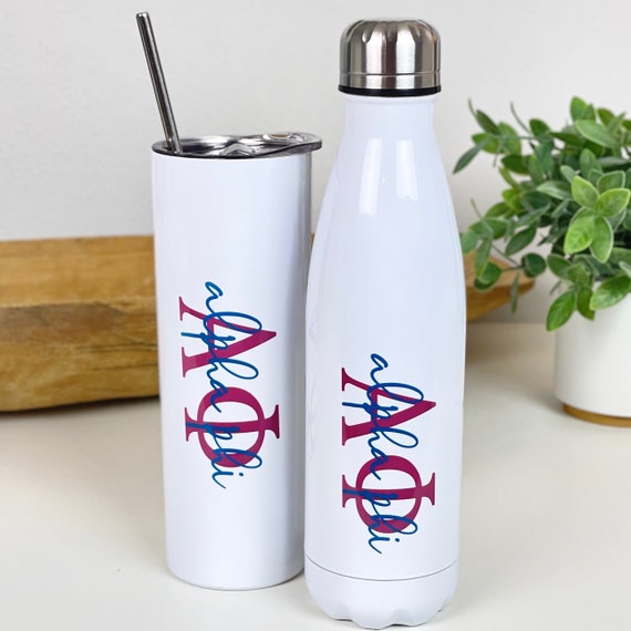 Delta Gamma Water Bottle or Skinny Tumbler - Happy Thoughts Gifts