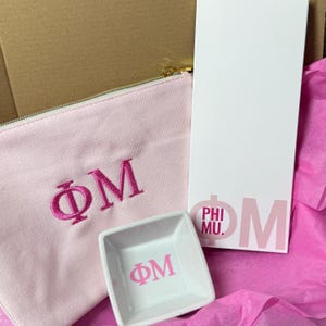 Phi Mu Sorority Celebration Gift Set 2025 - Bid Day Basket - Sorority Gift Bundle - Initiation Gift - Free Shipping