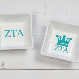 Zeta Tau Alpha Sorority Ring Dish - Pin Dish - Jewelry Dish