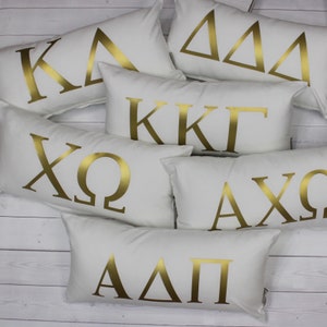 Sorority Letters Greek Pillow - Pi Phi - ChiO - TriDelt- Kappa - Theta - KD - PhiMu - DZ - DG - AChiO - ADPi - Zeta - AOPi - AlphaPhi