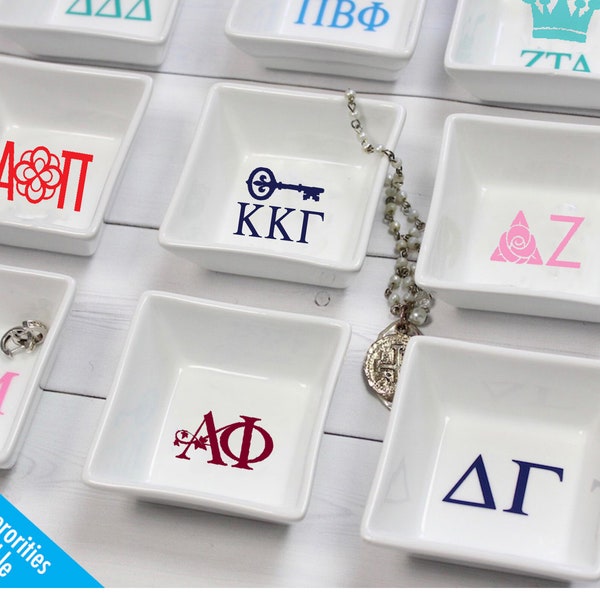 Sorority Ring Dish - Sorority Pin Dish - Trinket Dish - Jewelry Dish